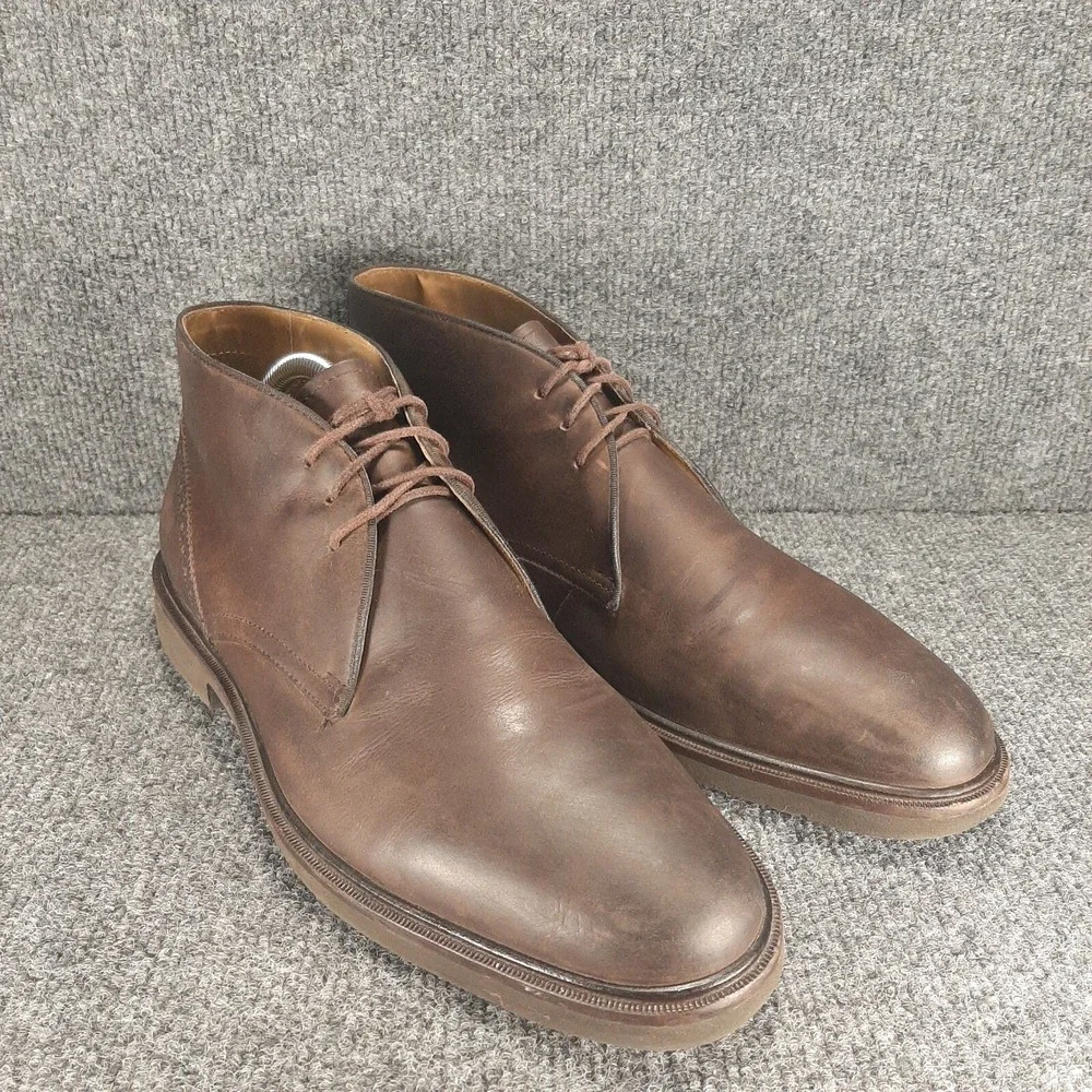 Florsheim Men's Chukka Ankle Boots Brown 100% Leather Tie Top 10-10.5 D READ